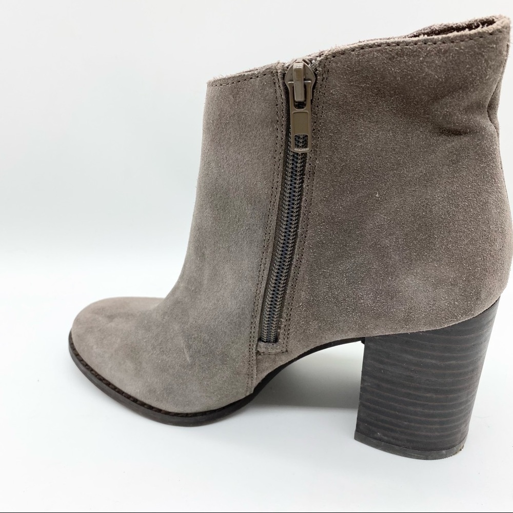 Arturo Chiang-Taupe Tan Leather fringe heel ankle bootie 7 - Picture 5 of 8